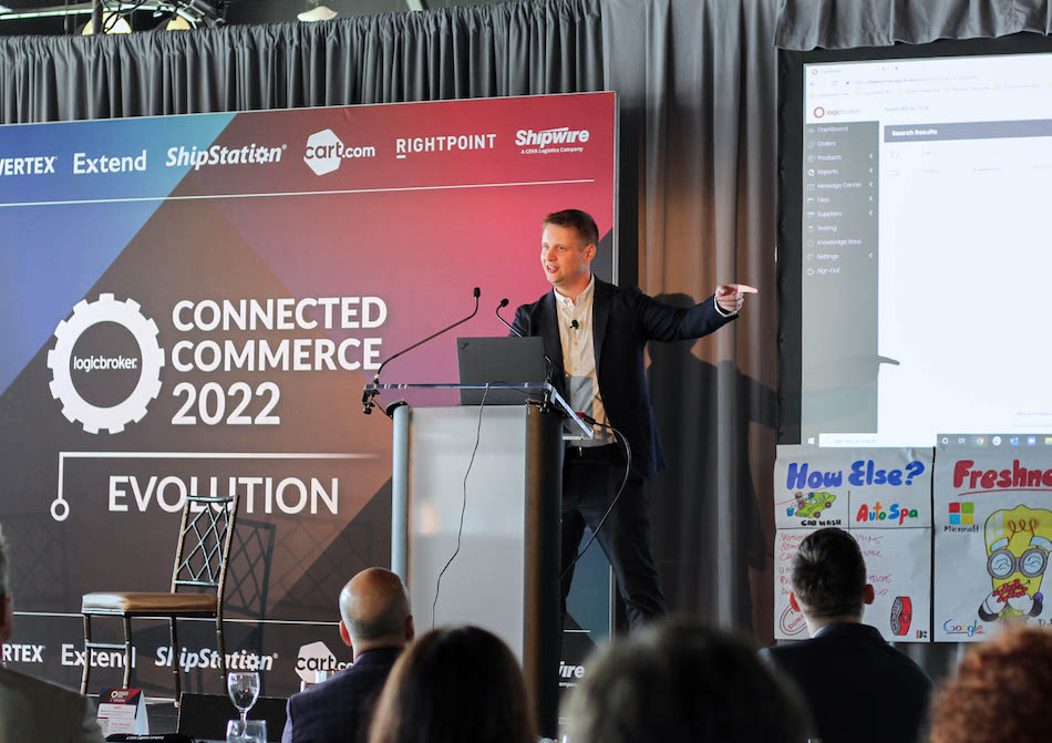 Logicbroker Director of Sales Engineering Steve Norris speaking at Connected Commerce 2022