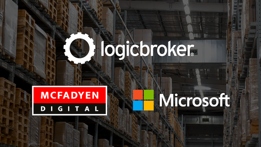 Logicbroker, McFadyen Digital, and Microsoft Logos